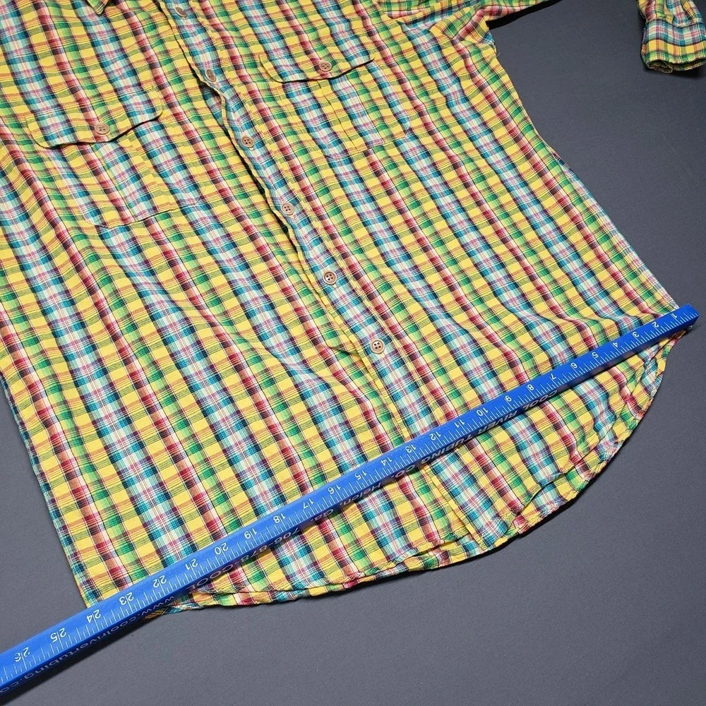 POLO RALPH LAUREN XLMen's‎ Bright Madras Plaid Epaulettes Button Down Shirt
